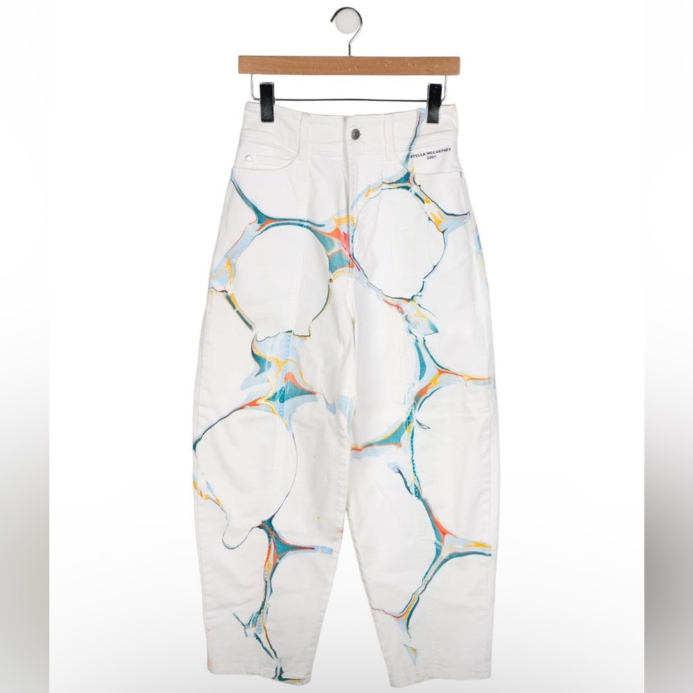Stella Mccartney White Multicolor Patterned Jeans - image 1